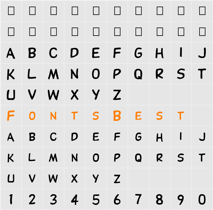 FZ BASIC 28 COND Character Map