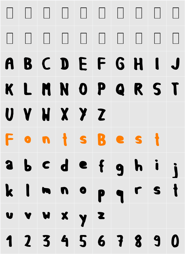 GF Matilda bold Character Map