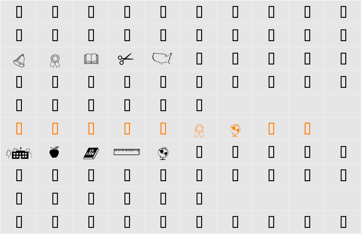 SCHOOLdaze Sample Character Map