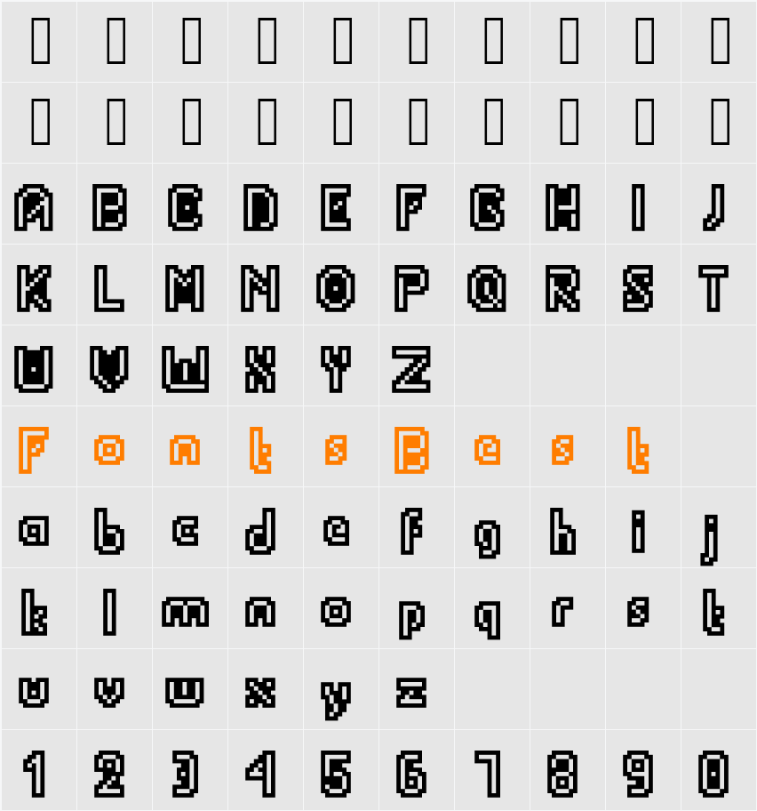 PortableTubeOutl Character Map