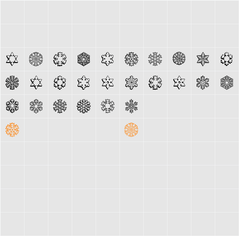 ryp_sflake5 Character Map
