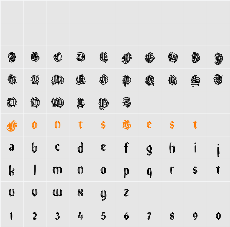 WeimarInline Character Map