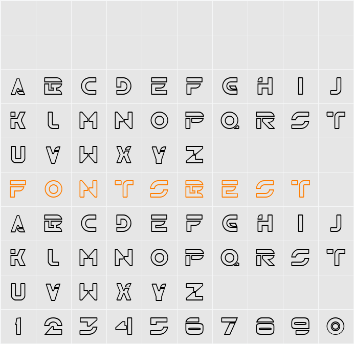 TR2N Character Map