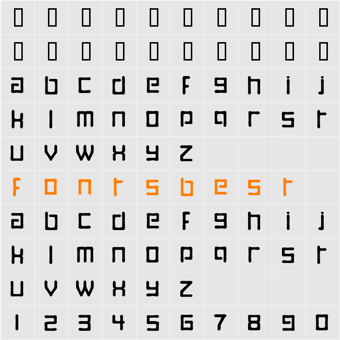 Digitalis Boneface Character Map
