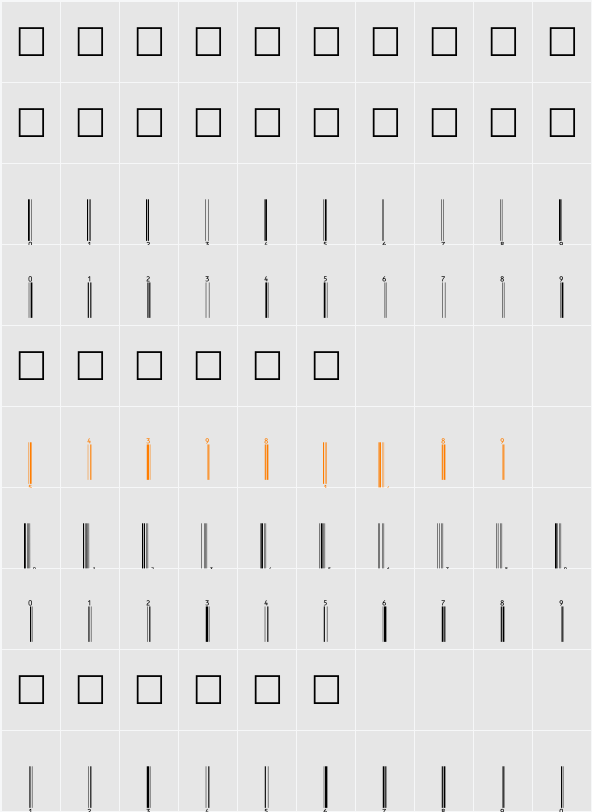 UpcBwrP72Tt Character Map