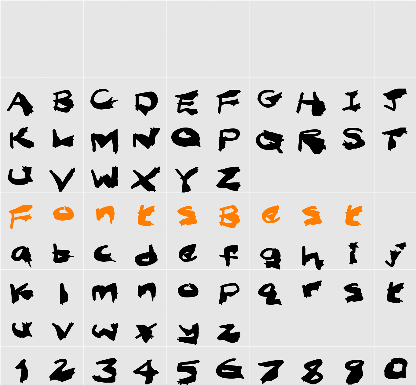 Nightmare Ink Character Map