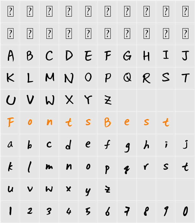 da silvano Character Map