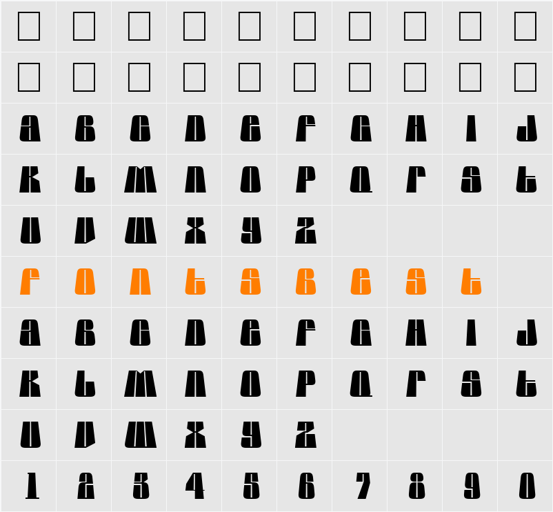 a_GlobusLnBk Character Map