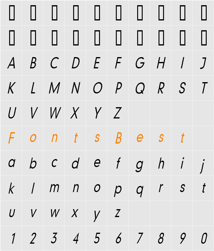 Geo 579 Thin Character Map