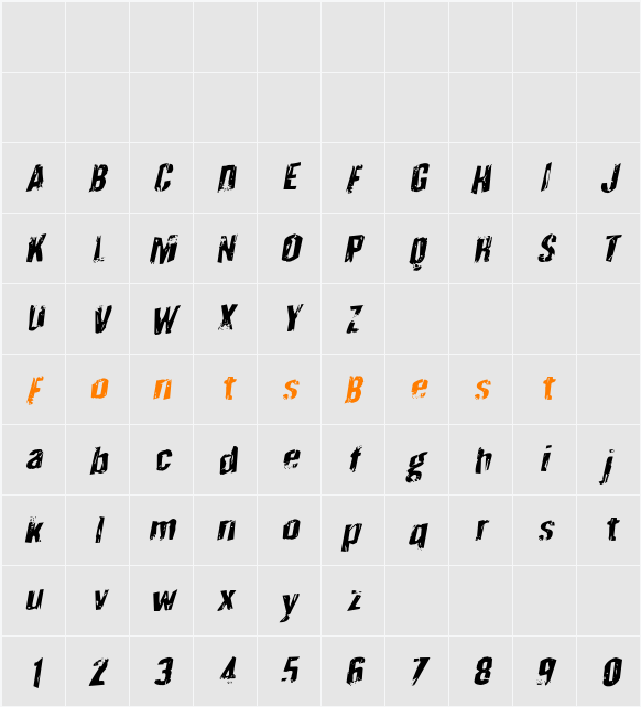 Quarrystone Rotalic Character Map