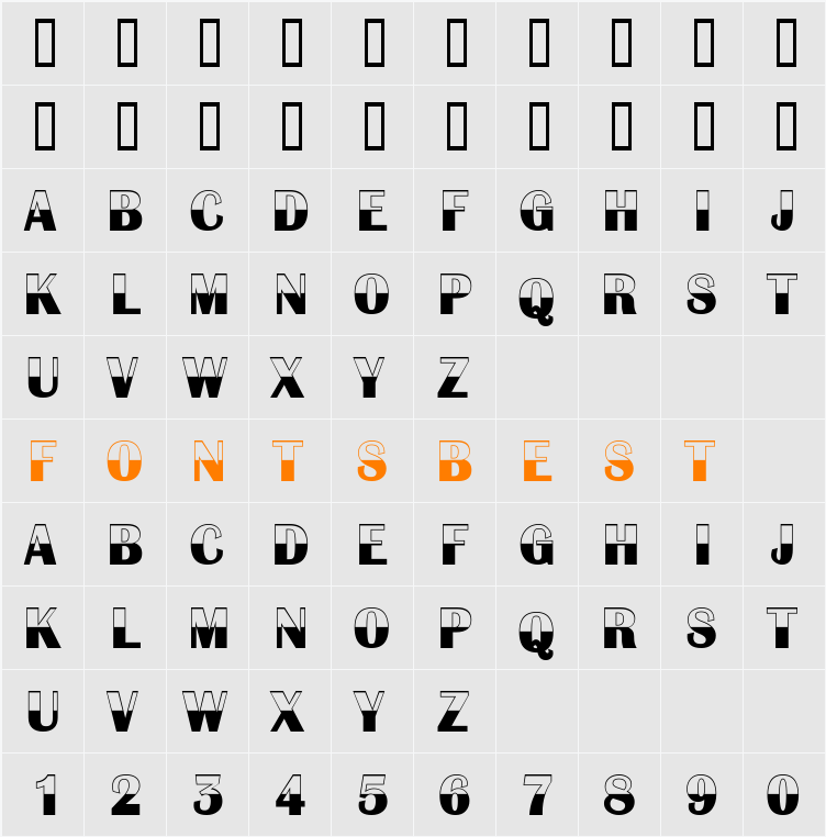 a_AlbionicB&W Character Map
