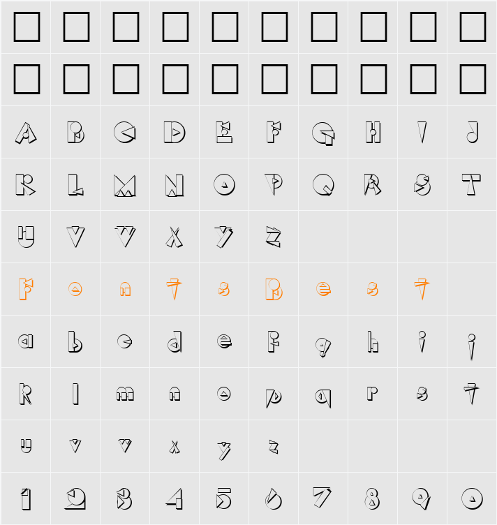 Rimrock Character Map