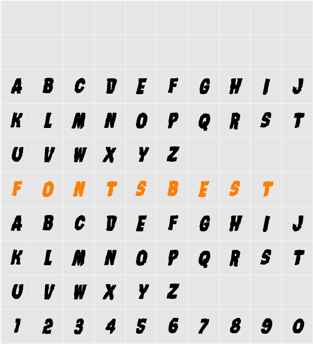 Nightmare Alley Bold Italic Character Map