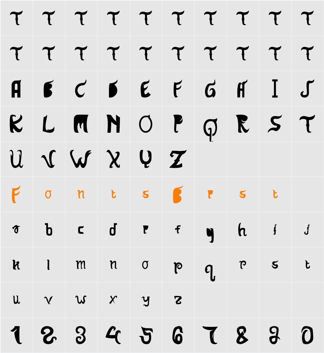 Hanatasya Sans Character Map
