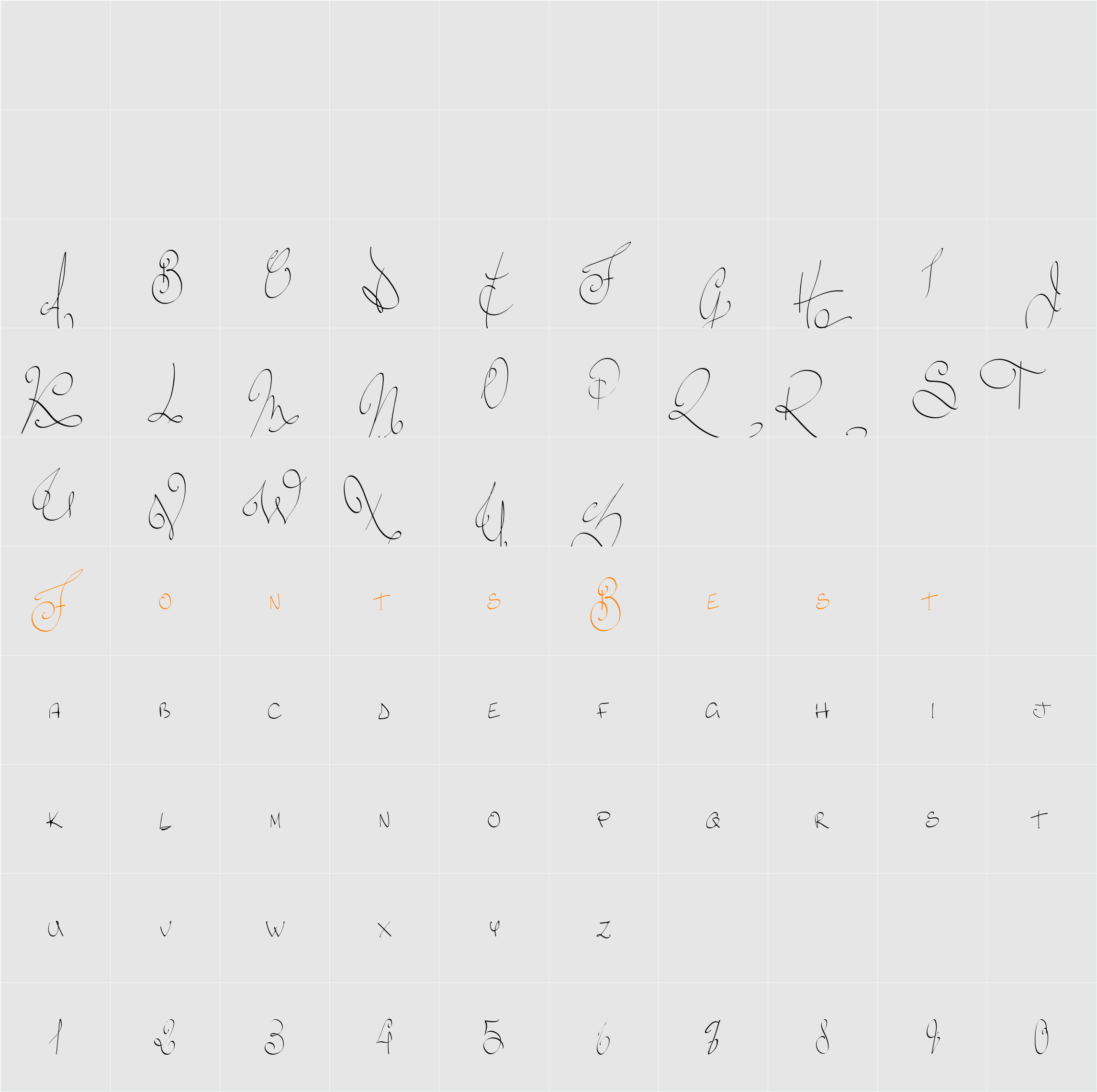 Lyric Dragon Character Map
