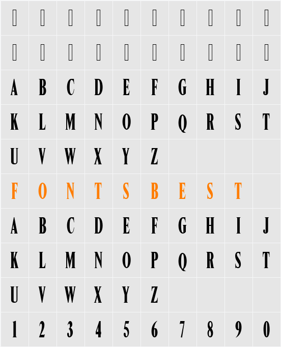 Nimbus Roman Becker ModComD Character Map