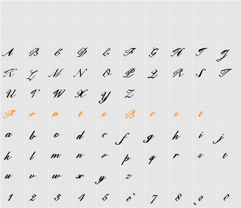 Paulet Character Map