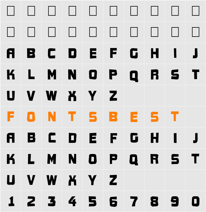 a_ConceptoTitulNrFy Character Map