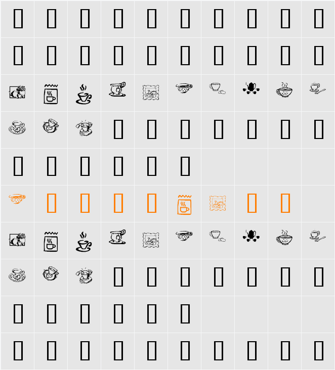 KR Teatime Dings Character Map