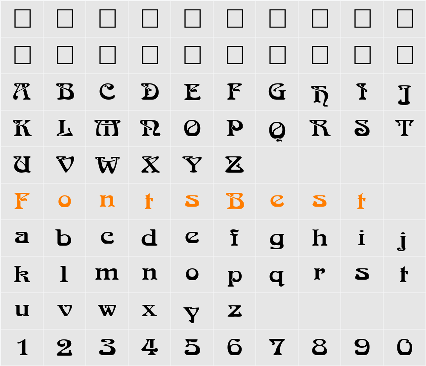 601-CAI978 Character Map