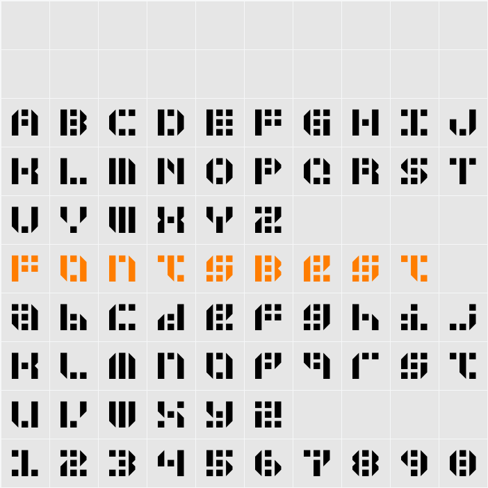 GUNJU Character Map