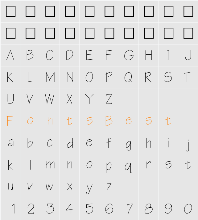 ParagonSSK Character Map