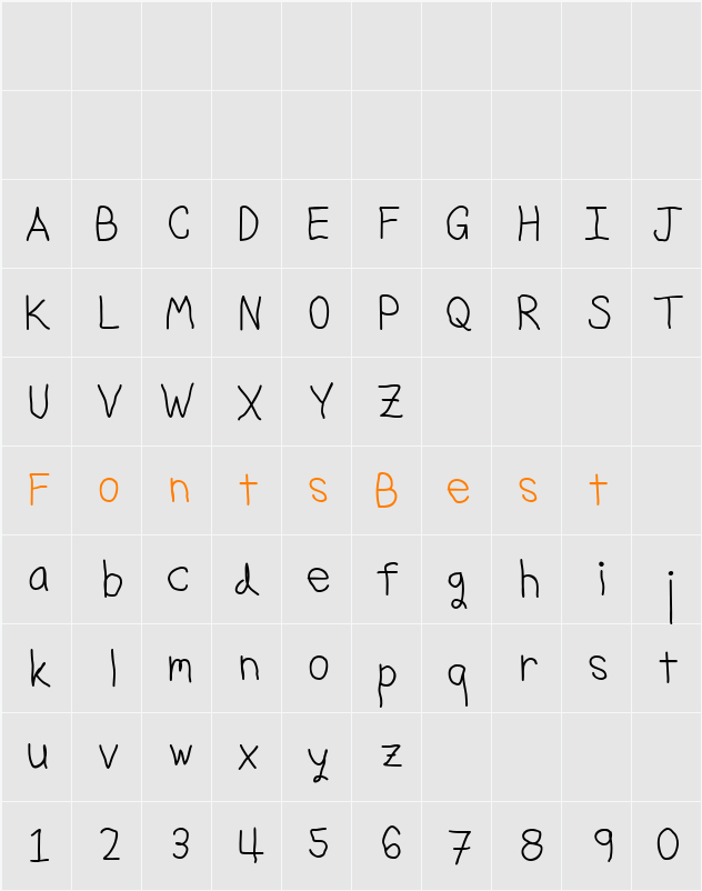 Granite Letter Character Map