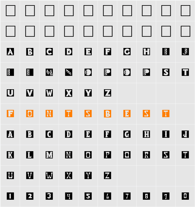 SnakeOilSSK Character Map