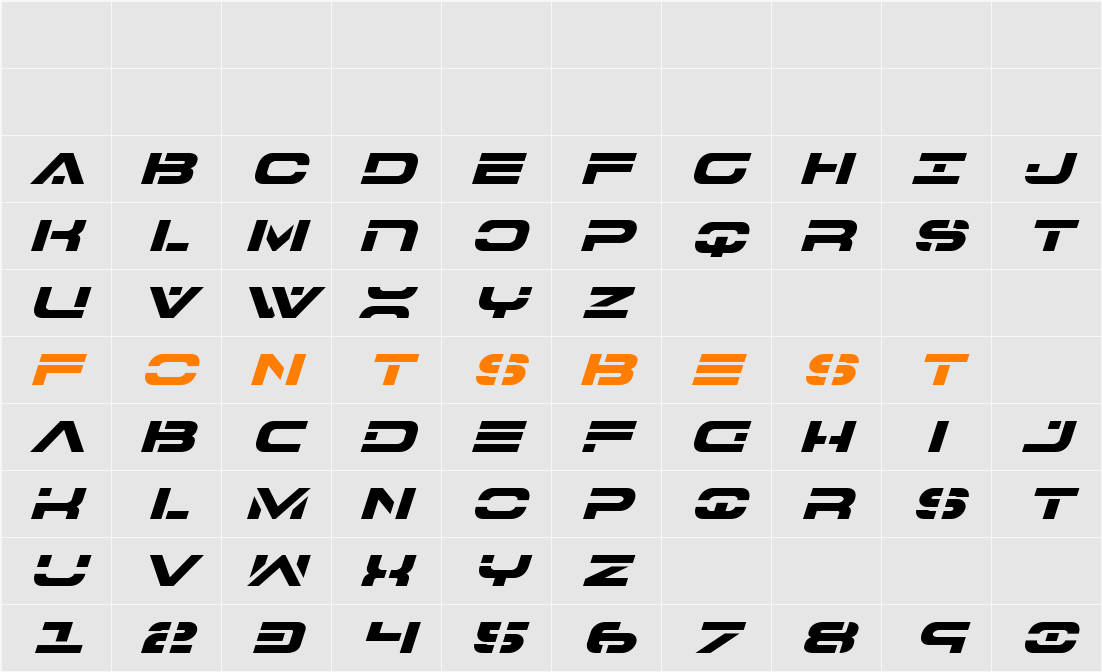 7th Service Expanded Italic Character Map
