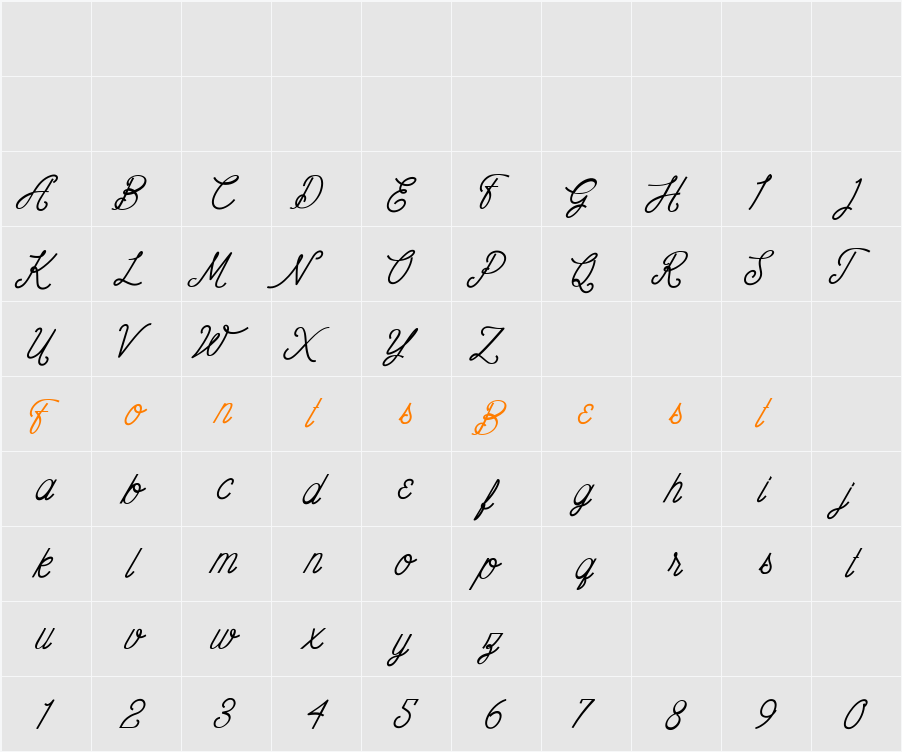 The Wahhabi Script Bold Condensed Character Map