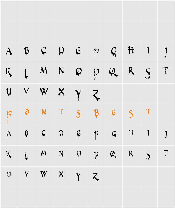 PR-Uncial Creepy Narrow Character Map