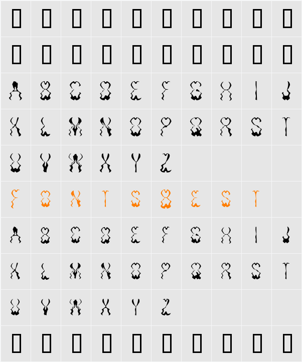 Tribal Red 1 Character Map