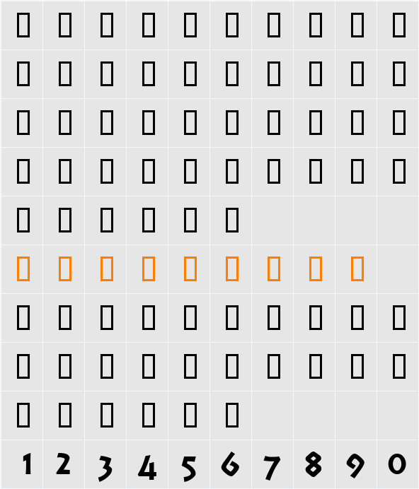 Tzipora Character Map