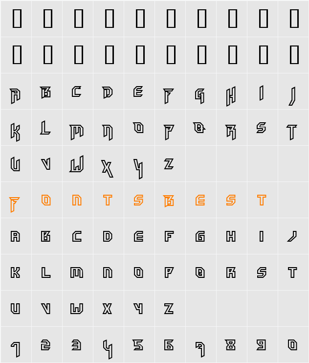 HammerheadOutline Character Map