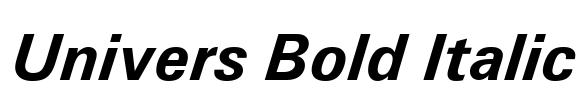 Univers Bold Italic