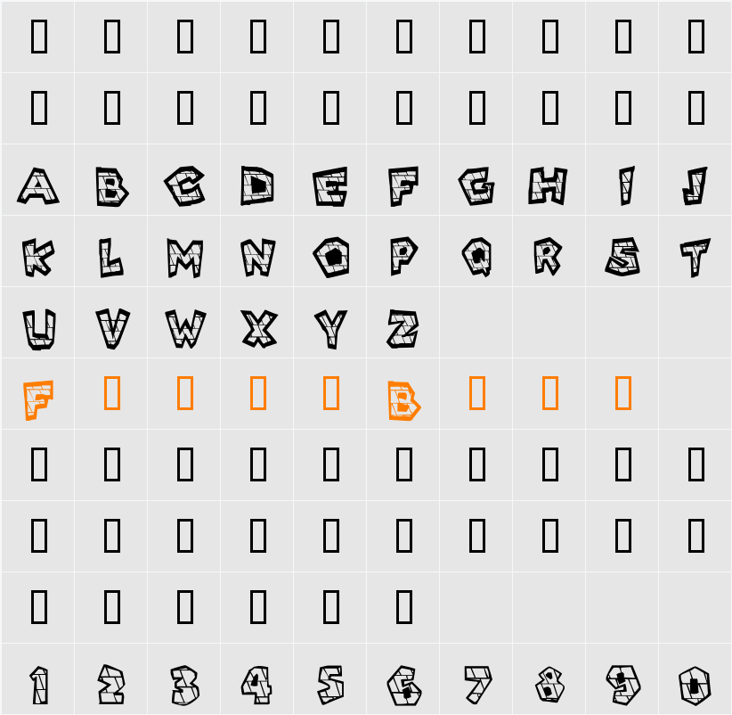 Shingle_Ling Character Map