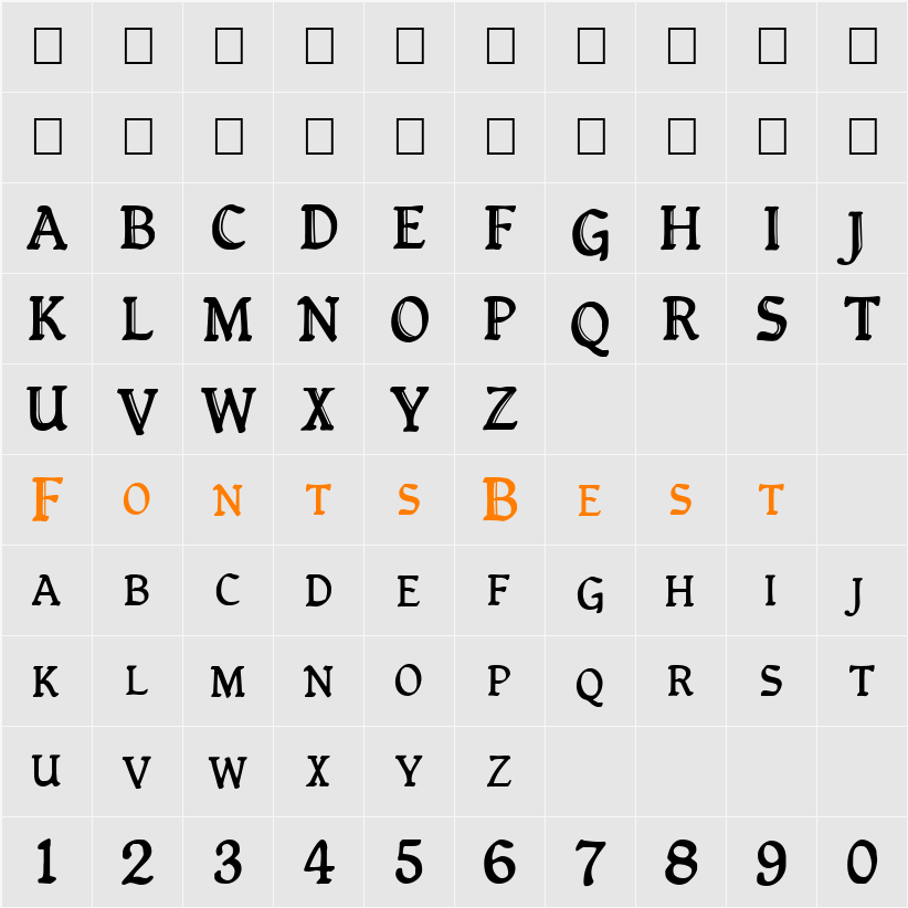 QueenEmpressCapitals Character Map