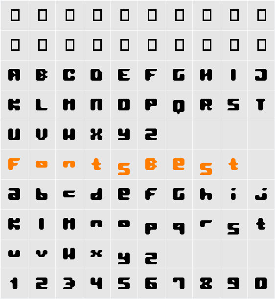 Pormask 2039 Character Map