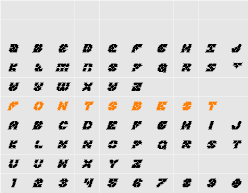 Zoom Runner Academy Italic Character Map