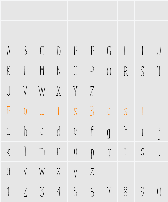 Enyo Slab Light Character Map