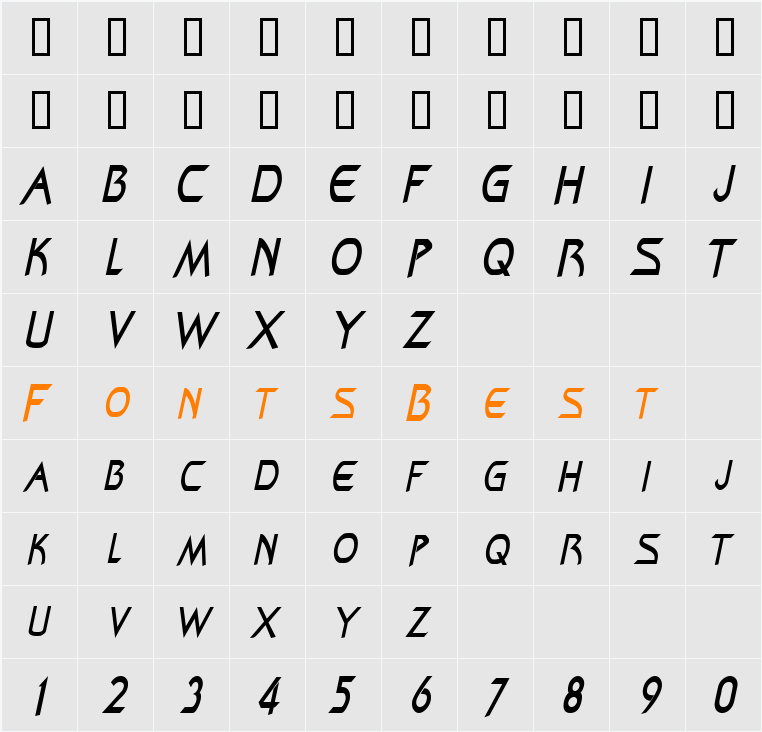 ZenonCondensed Character Map