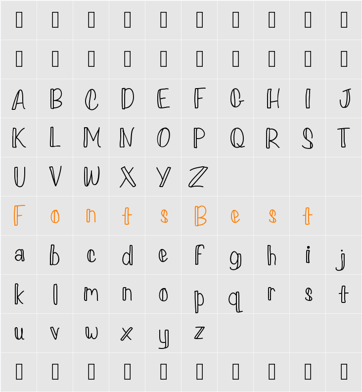 LoverlyRegularDemo Character Map