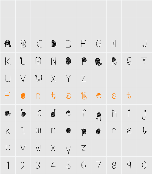 Words In My Heart Character Map