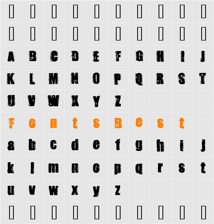 Stank Character Map