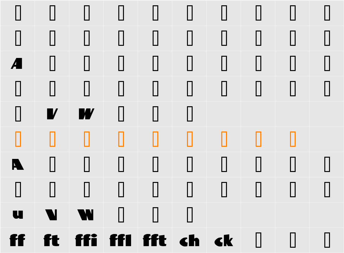 BottleKaps Profi Regular Character Map