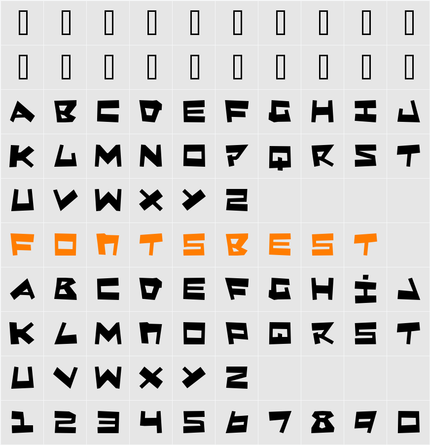 PCLifeQuake Character Map