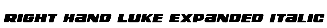 Right Hand Luke Expanded Italic Font Image