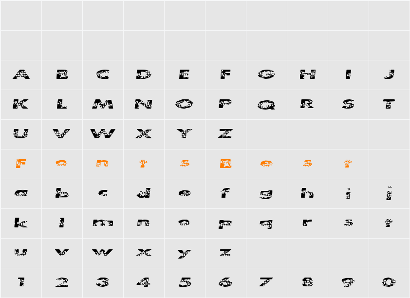 CleanBubbles Character Map