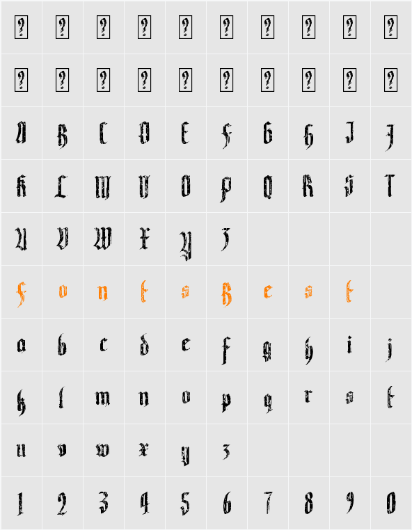 Varaninde Character Map