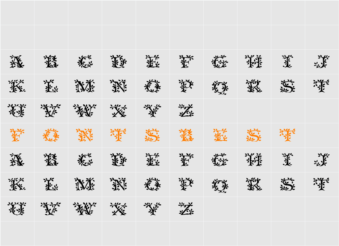 TenderLeaf Character Map